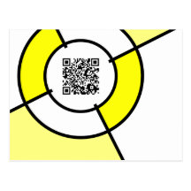 código amarillo de la diana QR Tarjetas Postales