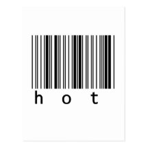 código de barras caliente tarjetas postales