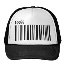 código de barras de la clave de barras del 100% gorras de camionero