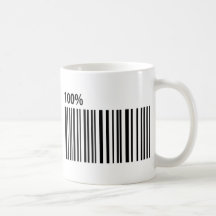 código de barras de la clave de barras del 100% tazas de café