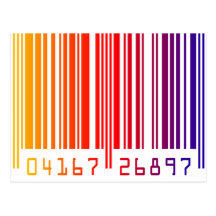 Código de barras del arco iris postales