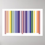 Código de barras doble del arco iris poster