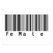 Código de barras enrrollado femenino postales