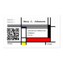 Código de encargo del diseño fresco QR de Mondrian Tarjeta De Visita