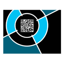 código de la diana QR de la aguamarina Tarjetas Postales