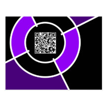 código púrpura de la diana QR Tarjetas Postales