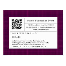 código refinado de QR: tela escocesa magenta Tarjetas Postales