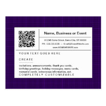 código refinado de QR: tela escocesa púrpura Tarjetas Postales