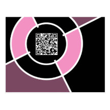 código rosado de la diana QR Tarjeta Postal