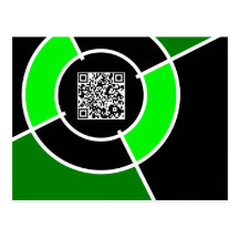 código verde de la diana QR Tarjeta Postal