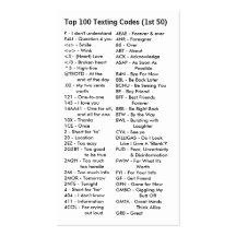 Códigos de Texting del top 100 Tarjeta De Visita