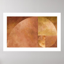 Coeficiente de oro, espiral de Fibonacci Posters