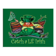 Coja un Leprechaun irlandés Tarjeta Postal