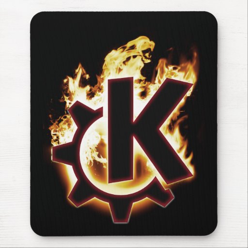 Cojín de ratón ardiendo del icono de KDE Linux Tapetes De Ratones