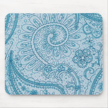 Cojín de ratón azul de Paisley Alfombrillas De Raton
