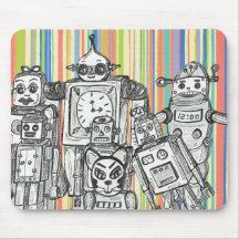 Cojín de ratón de la familia 6 del robot alfombrillas de ratones
