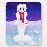Cojín de ratón de la mujer de la nieve tapetes de raton