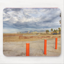 "Cojín de ratón de la playa de Santa Mónica" Tapetes De Ratones