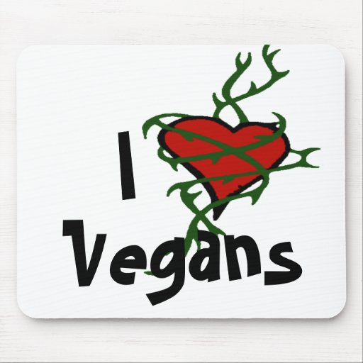Cojín de ratón de los veganos del corazón tapete de raton