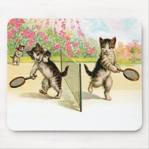Cojín de ratón del arte del vintage de los gatitos tapetes de raton