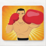 Cojín de ratón del boxeador del dibujo animado alfombrillas de ratón