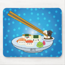 Cojín de ratón del disco del sushi de Kawaii Tapete De Ratón