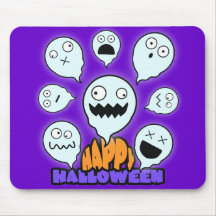 Cojín de ratón emotivo de Halloween del fantasma Tapetes De Raton