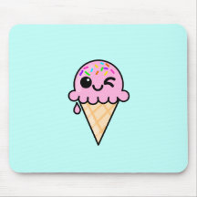 Cojín de ratón lindo del helado tapetes de ratón