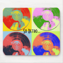 Cojín de ratón retro del vinilo del arte pop alfombrillas de ratones
