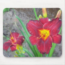 Cojín de ratón rojo de la flor alfombrillas de ratón