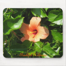 ¡Cojín de ratón tímido del hibisco de los ámbares! Alfombrillas De Ratón