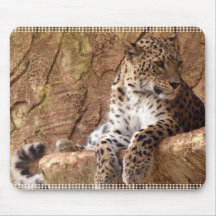 Cojín de ratón vigilante del leopardo tapetes de raton