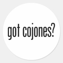 Cojones conseguido pegatina redonda