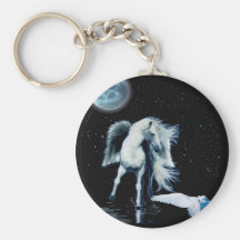 Colección de PEGASO y del CUERVO del BLANCO Llaveros Personalizados