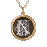 Colgante de la inicial del monograma de la letra N
