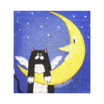 Colgante en la luna lona envuelta para galerias