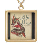 Colgante personalizado dragón rojo chino