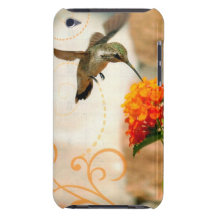 colibrí de la flor del melocotón del caso del tact iPod touch Case-Mate coberturas