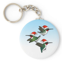 Colibrí Rubí-throated del navidad llaveros