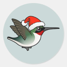 Colibrí Rubí-throated del navidad Pegatina