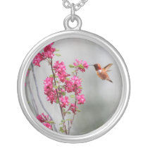 Colibrí y flores del vuelo collares