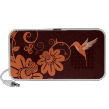 Colibri y flores portátil altavoces