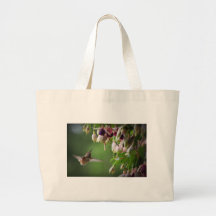 Colibrí y planta de Fushia Bolsas