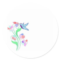 Colibrí y vid pegatinas