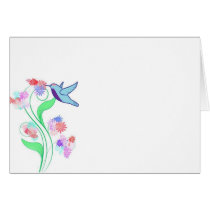 Colibrí y vid tarjetas