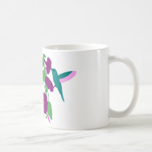 Colibríes y vid azules de la correhuela tazas de café