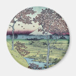 Colina de la puesta del sol por Ando, Hiroshige Iman De Frigorífico
