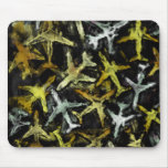Collage abstracto de los aviones de jet alfombrilla de ratones