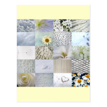 Collage blanco de la fotografía del color tarjeta postal