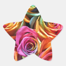 Collage color de rosa calcomania forma de estrella personalizadas